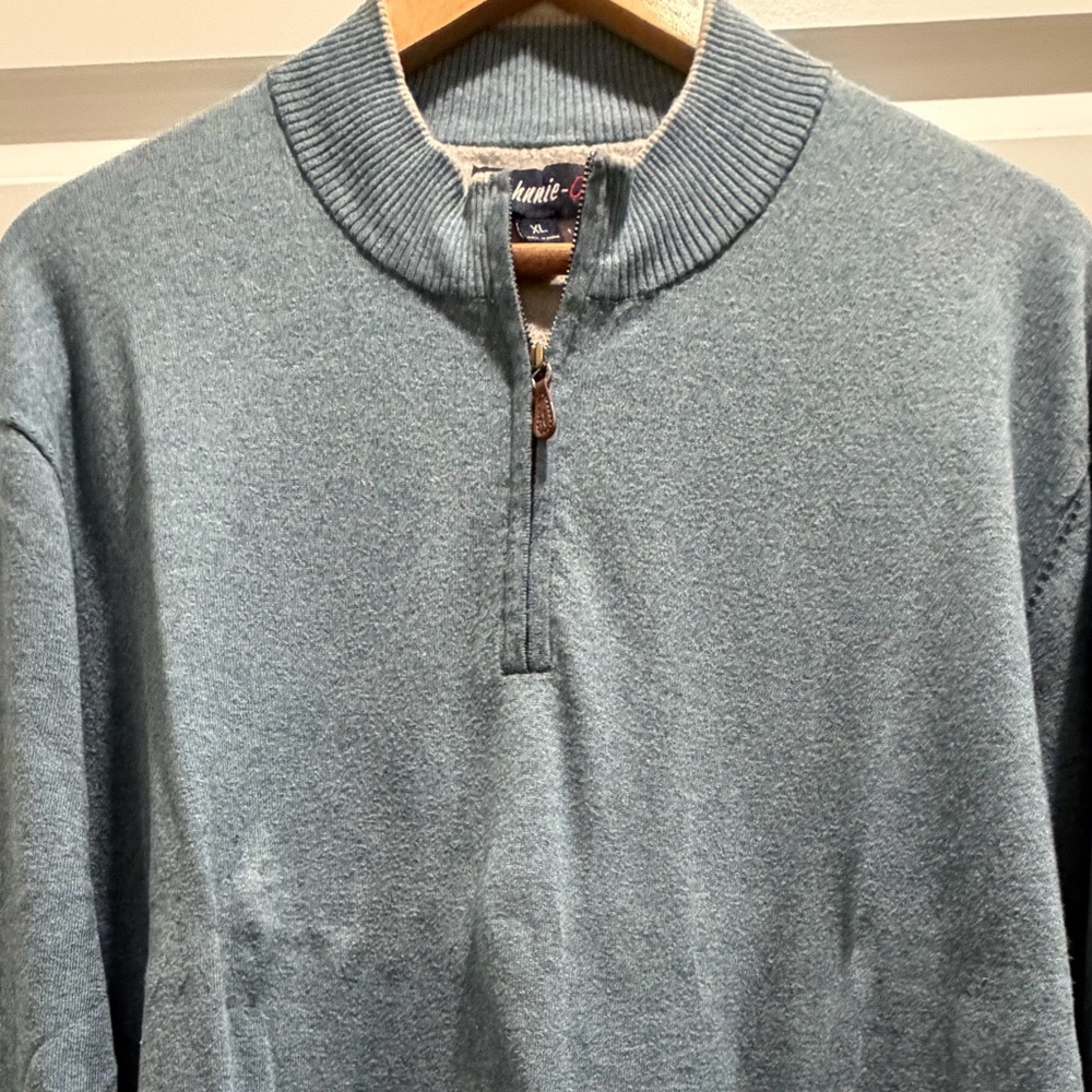 johnnie-O Light Blue Ribbed Sweater